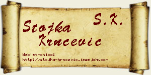 Stojka Krnčević vizit kartica